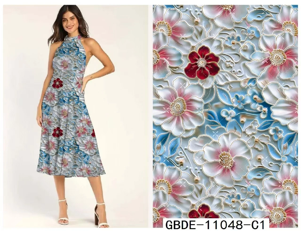 5D print rayon challis fabric custom floral woven kain rayon digital printed spun rayon fabric 100% viscose fabric