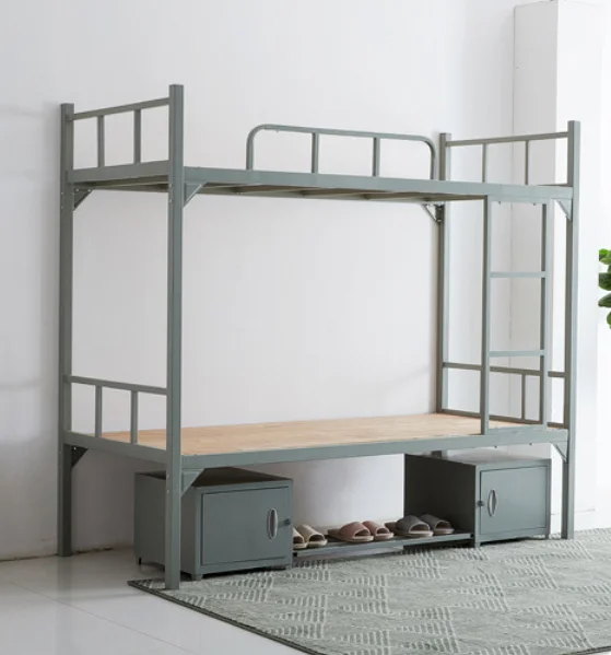 Hot sale thickening cheap modern custom round pipe white strong bunk bed adult double