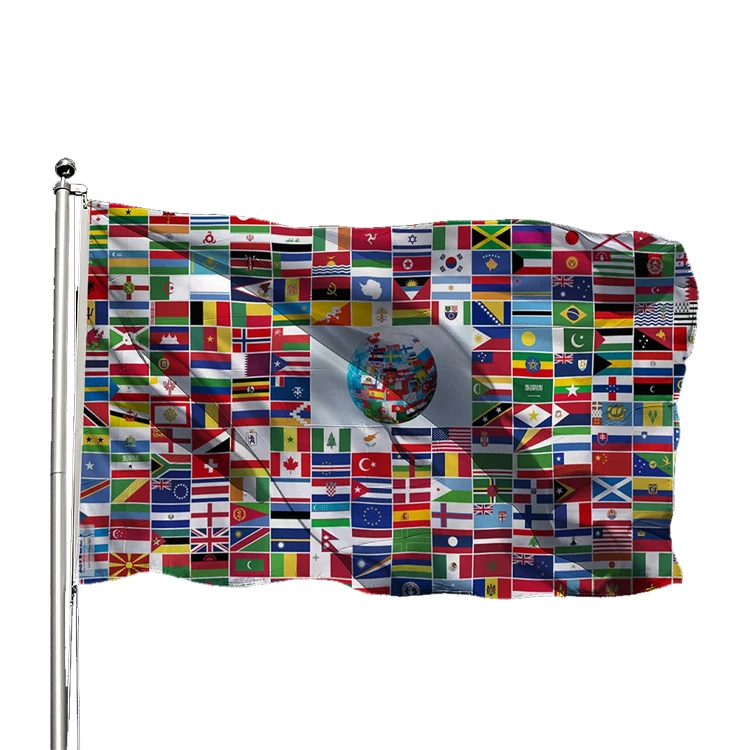 Wholesale all over the world countries flag promotional outdoor polyester 90x150cm 3x5ft custom country flag