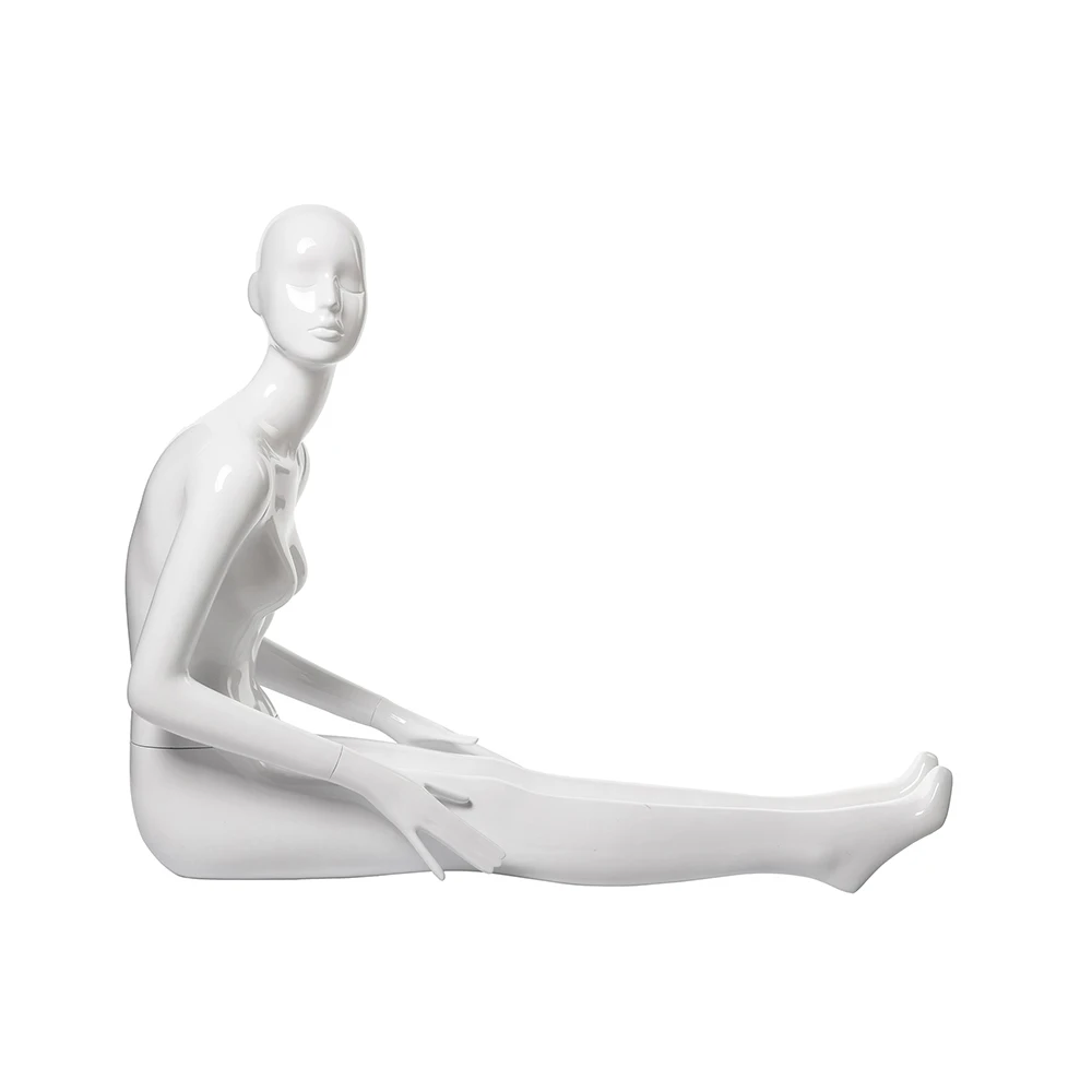 BESS-13 fashion fiberglass sitting glossy white color female mannequin