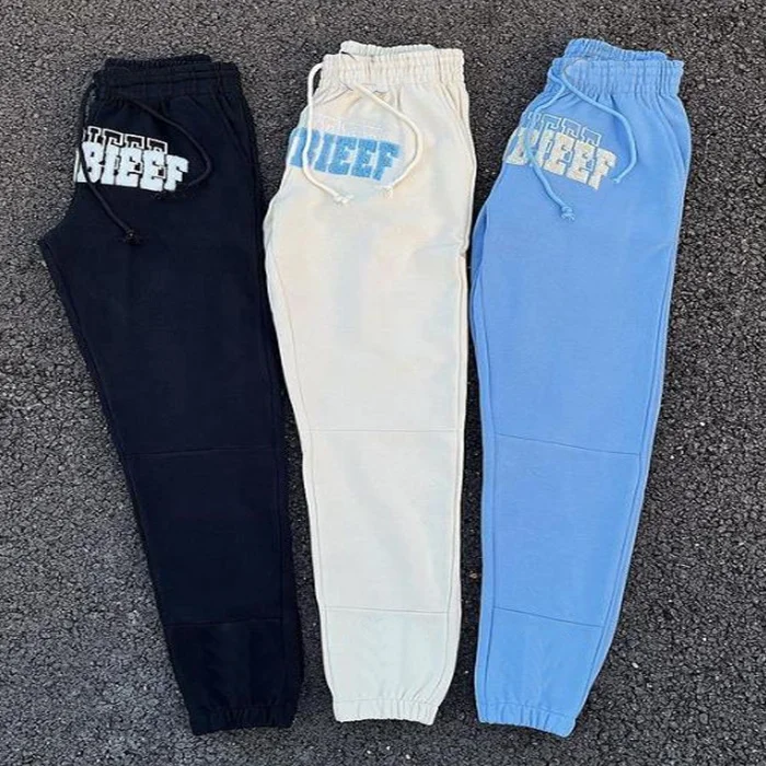 Custom streetwear sweatpants 100% cotton heavyweight premium men sweat pants