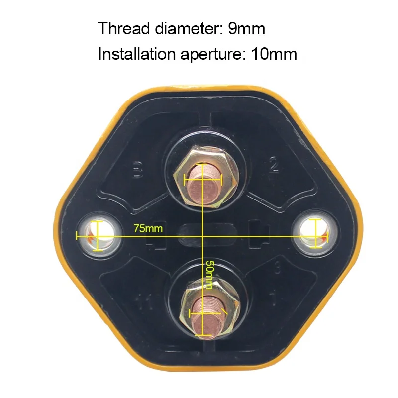 12V 250A Yellow Power Battery Disconnect Switch Cut Off Switch Battery Isolation