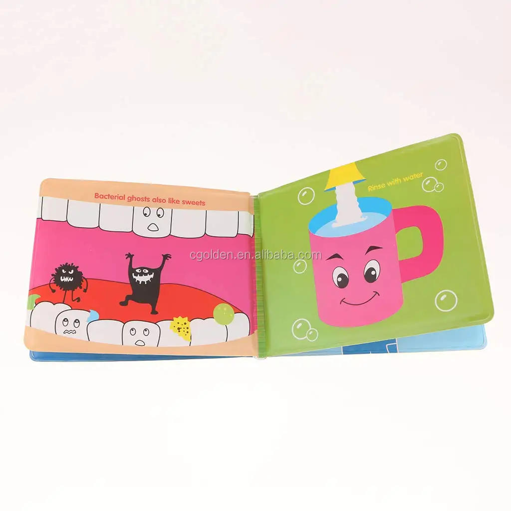Cartoon Cute Animal Bath Toys Education waterproof plastic cube baby bath book