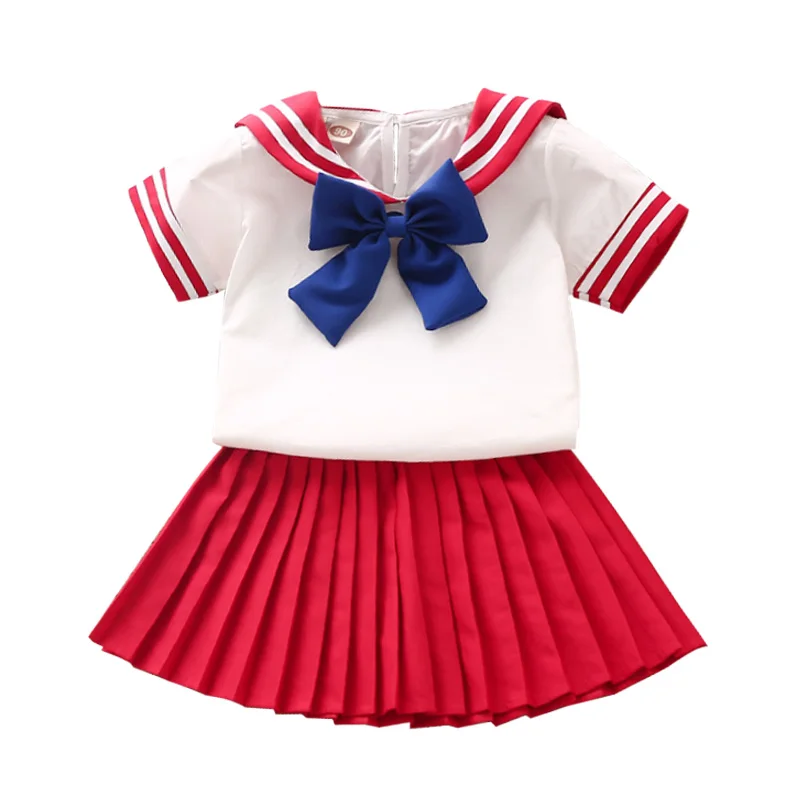 Bulk Wholesale Clothing Cute Young Girls dressed Navy White Uniform College Girl Dress From China Supplier