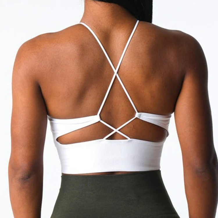 New arrivals women yoga cross back sports bra custom logo high impact gym sports yoga bra for women