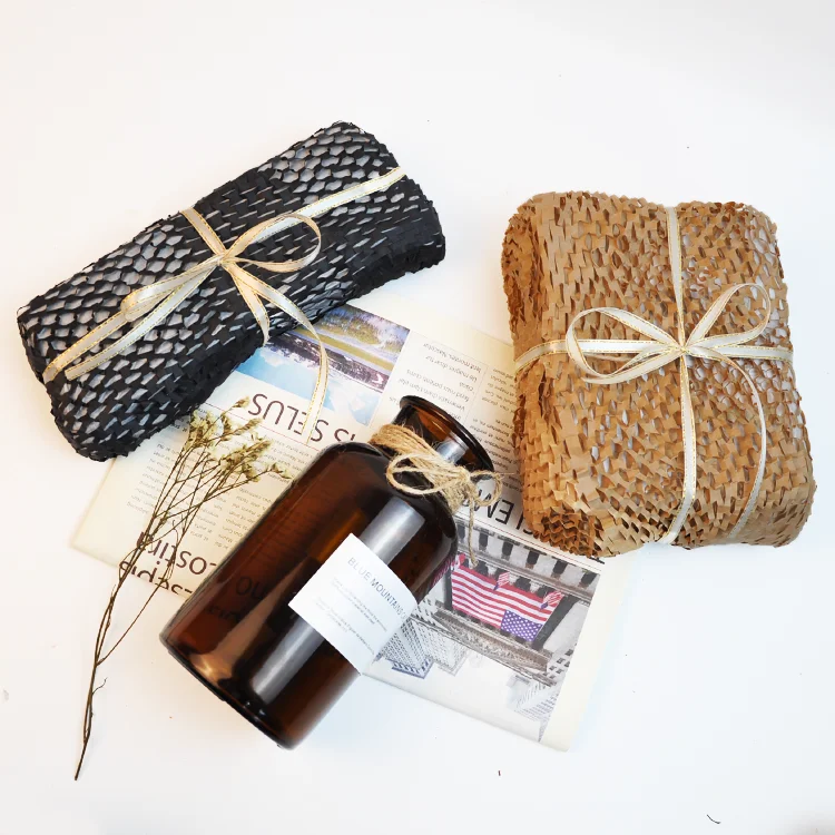 
Accept customized Size 51cm*100M renewable packaging materials brown kraft honeycomb paper sheets 