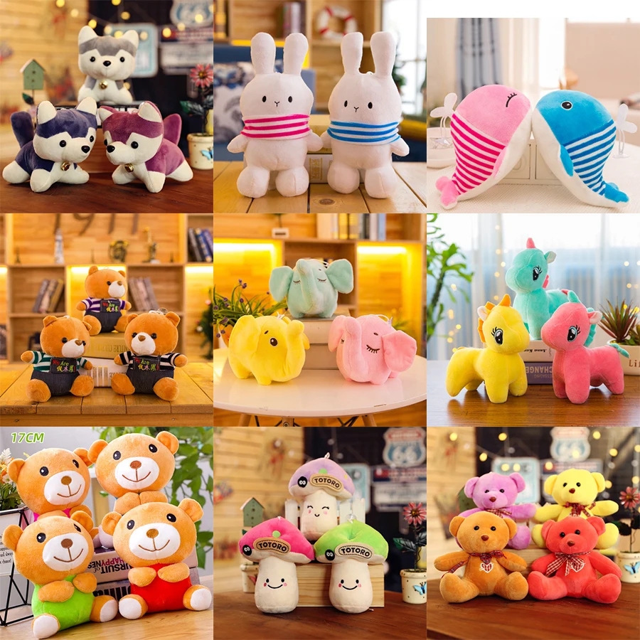Factory Wholesale 20cm Mix Embroidery Stuffed Animal Plush Toy Crane Machine Plushie Doll Vending Claw Machine Plush Toy