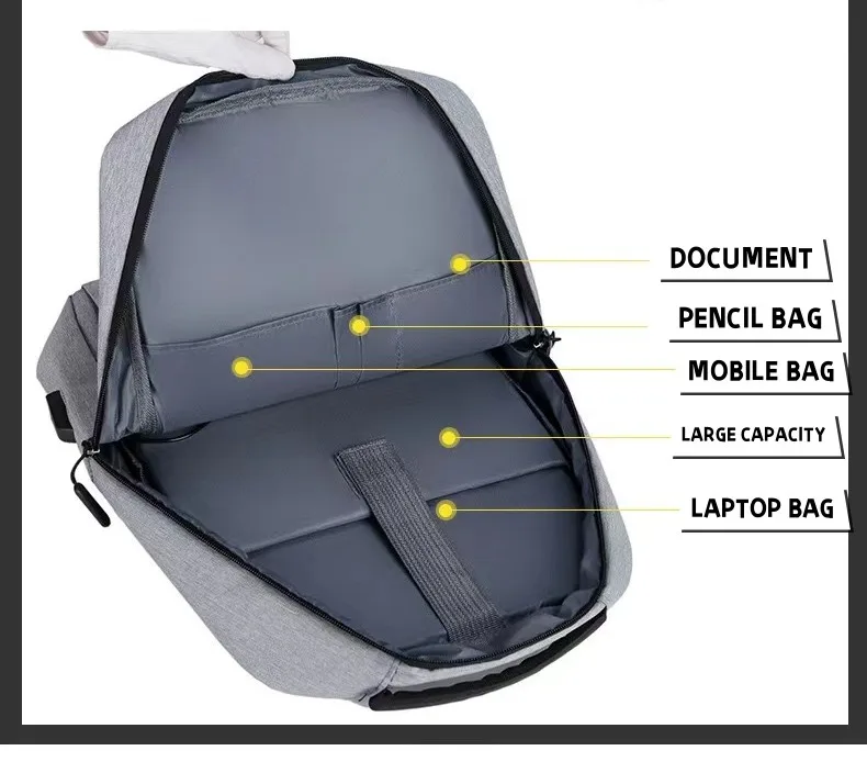 Fashion Waterproof  USB Computer Bag Portable Laptop Inner Multi-functional Business Lightweight Travel Laptop Backpack
