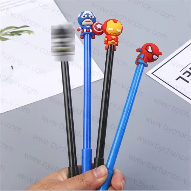 hotsale cheap superhero stationery free gift for kids thank you gift cute gel pen with super hero topper for party giveaways