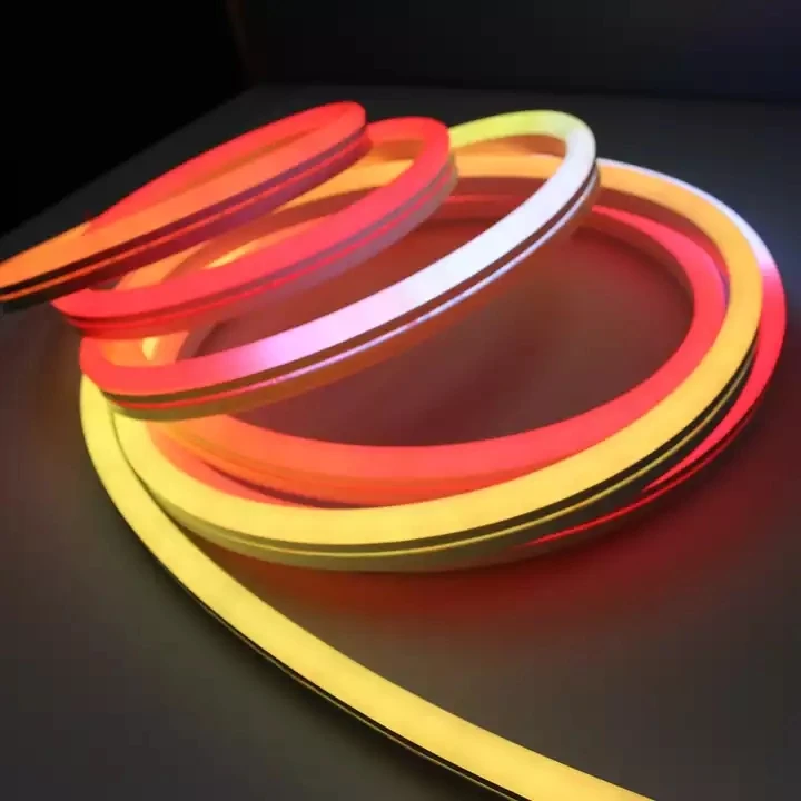 110V 220V 24V 12V Color Changing RGB LED Neon Light IP65 Waterproof PVC Silicone Flex Neon Rope Light Strip for Decoration
