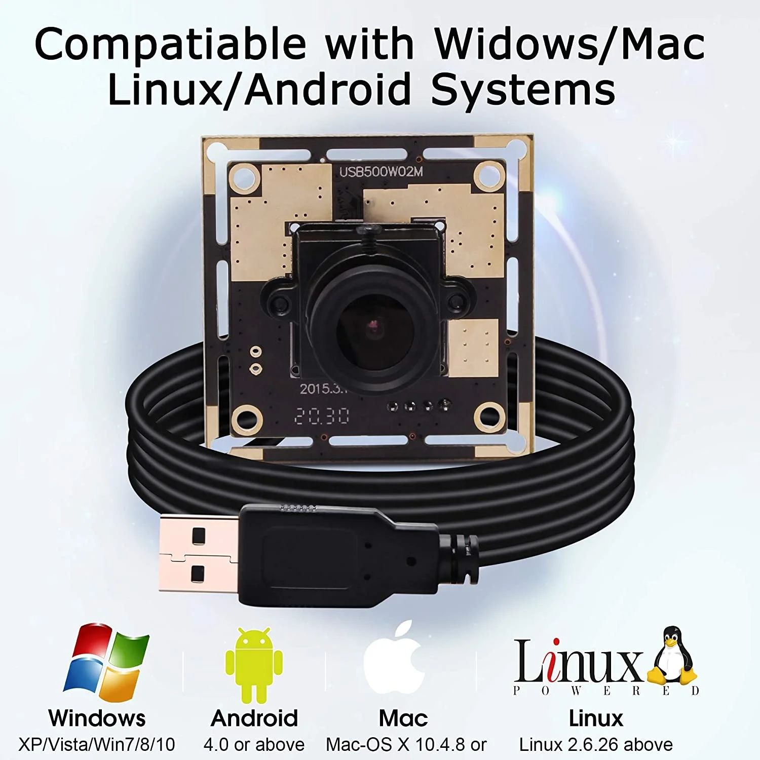 ELP free driver 5 megapixel ov5640 usb camera cmos web cam module with 3.6mm lens for industrial equipment machine vision