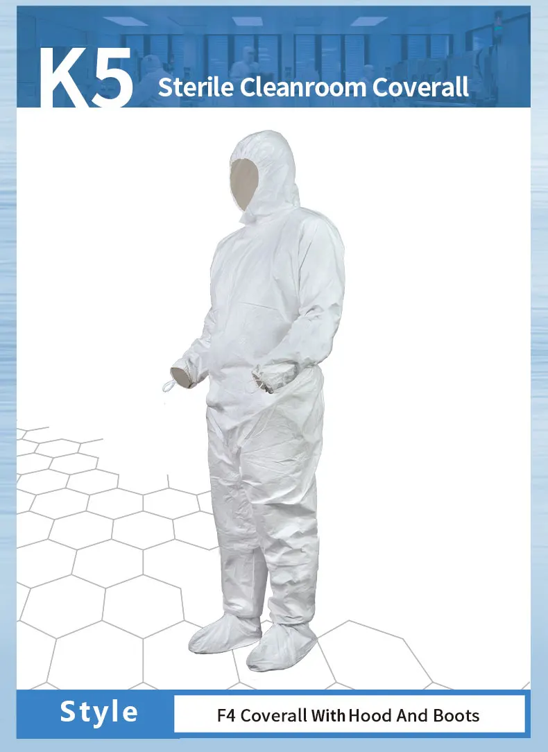 white disposable Esd Coat Clothes Anti-static Prot GMP A/B ISO5/6 sterile cleanroom coverall