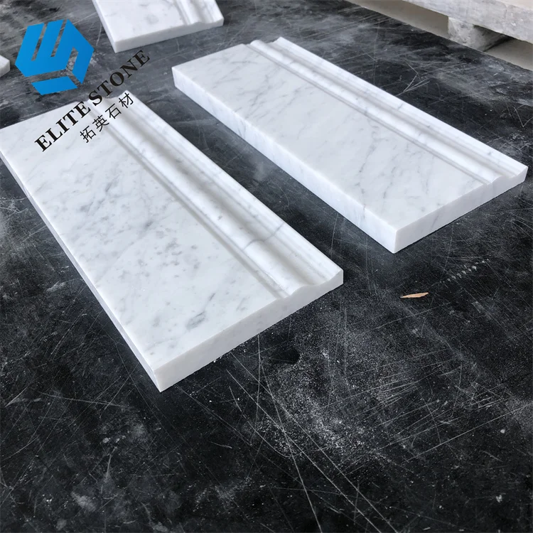 Stone Cornice Moulding Border Calacatta White Marble Crown For Decorative Profiling