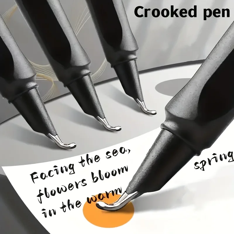 Hot Selling Plastic Shell Fountain Pen Student Gift Ink Absorbing Black Cylinder Fountain Pen