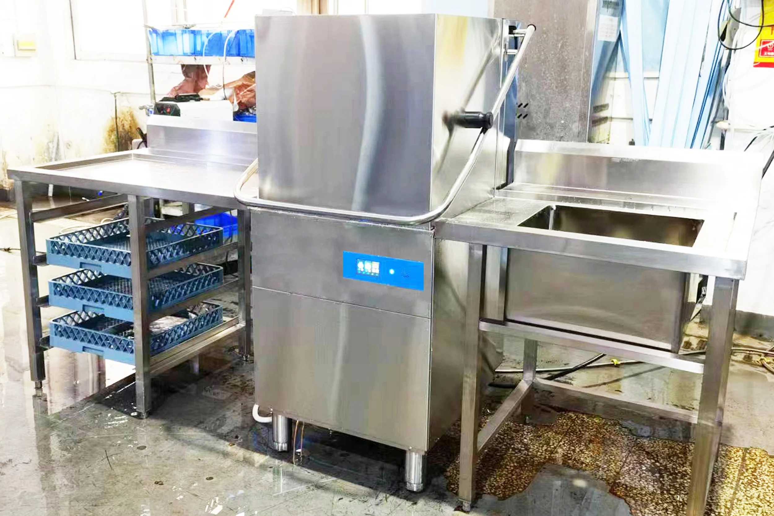 Commercial Customized Professional Automatic Electrical Commercial Hood Type Dishwasher For Restaurant
