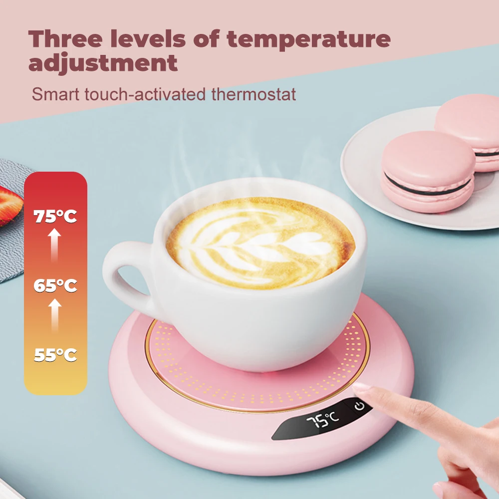 USB Adjustment Temperature Mark Cup Warmer Heating Milk Coffee Mug Mat Smart Electric Heated Coaster