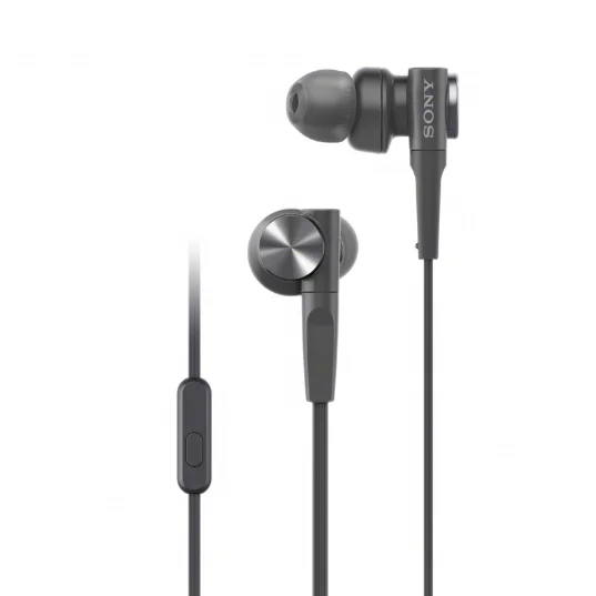 Sony MDRXB55AP Wired Extra Bass Earbud Headphones/Headset with Mic for Phone Call, Black White
