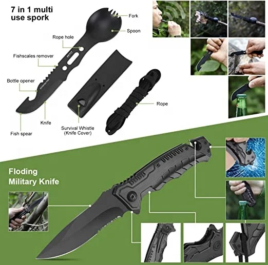 
Custom Outdoor Hiking Gear Camping Emergency First Aid Survival Kit 
