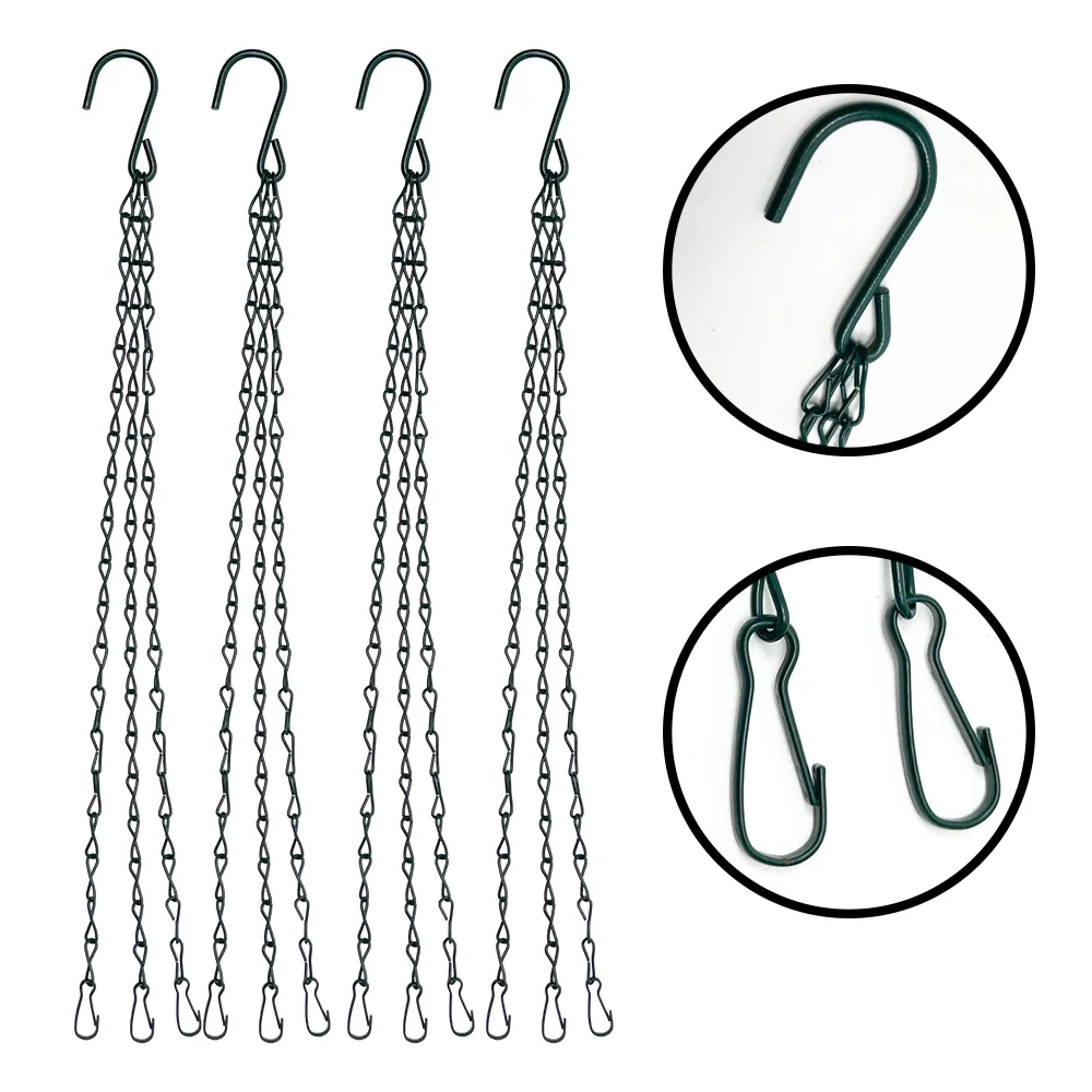 Black Paint Adjustable Hangers Chain for Hanging Plants Flower Pot Basket Replacement Chain 3 Point Garden Flower Pot