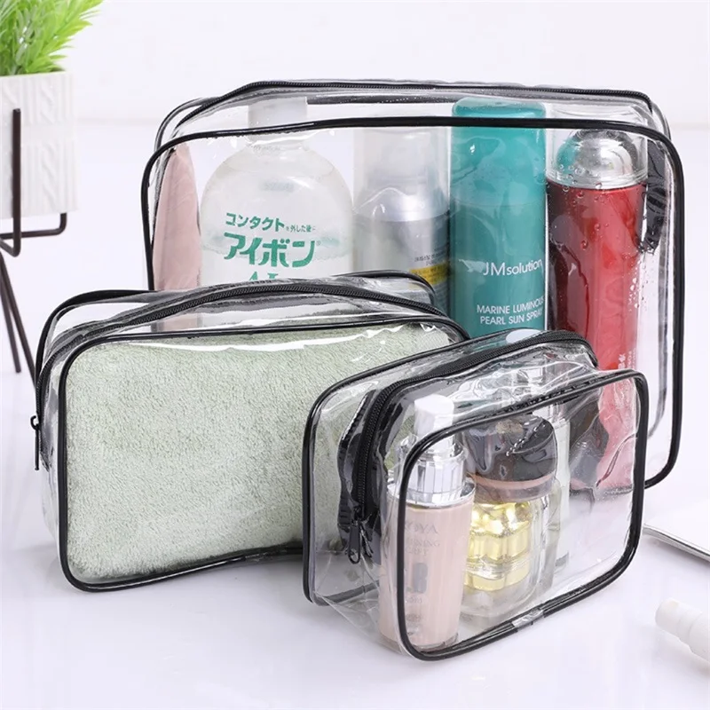 Wholesale Fashion Transparent Women Custom Cosmetic Bags Toiletry Pvc Clear Zipper Pouch Travel Makeup Bag