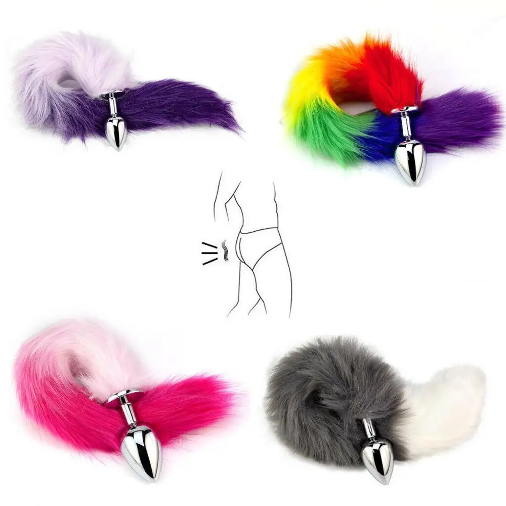 Romance Cosplay False Fox Tail With Metal Anal-Butt Plug Funny Toy Adult Game butt plugs beginner