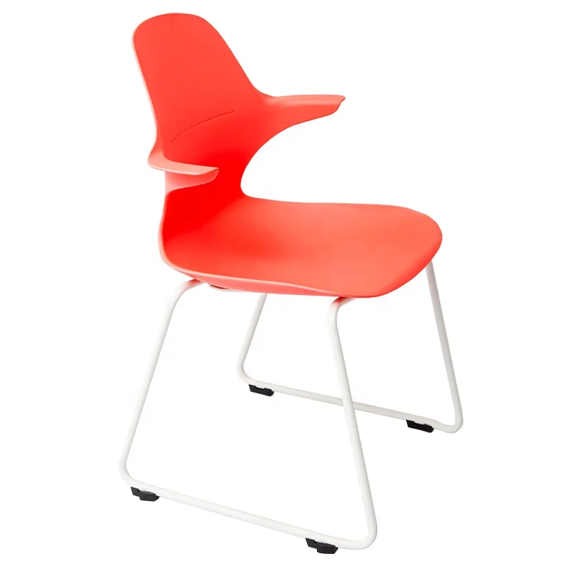 Modern Stackable Steel Frame Banquet Chair Colorful Plastic Hotel Restaurant Cafe Chairs