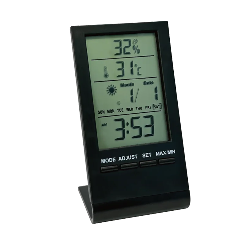 Домашний цифровой будильник с термометром и влажностью настольные часы