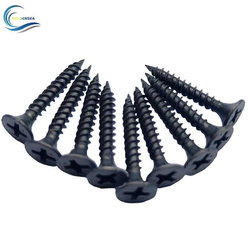 Drywall Screw #6 X 1-1/2 In 8 X 3 Mm Black Drywall Screws In Bulk Packing Phillip Bugle Head Black grey Phosphated drywall screw