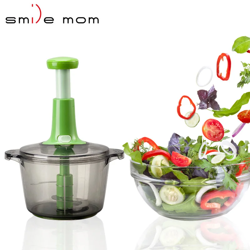 Kitchen Gadget Multifunctional Hand Onions Grinder Garlic Mashed Crusher Hand Pull Manual Food Garlic Chopper