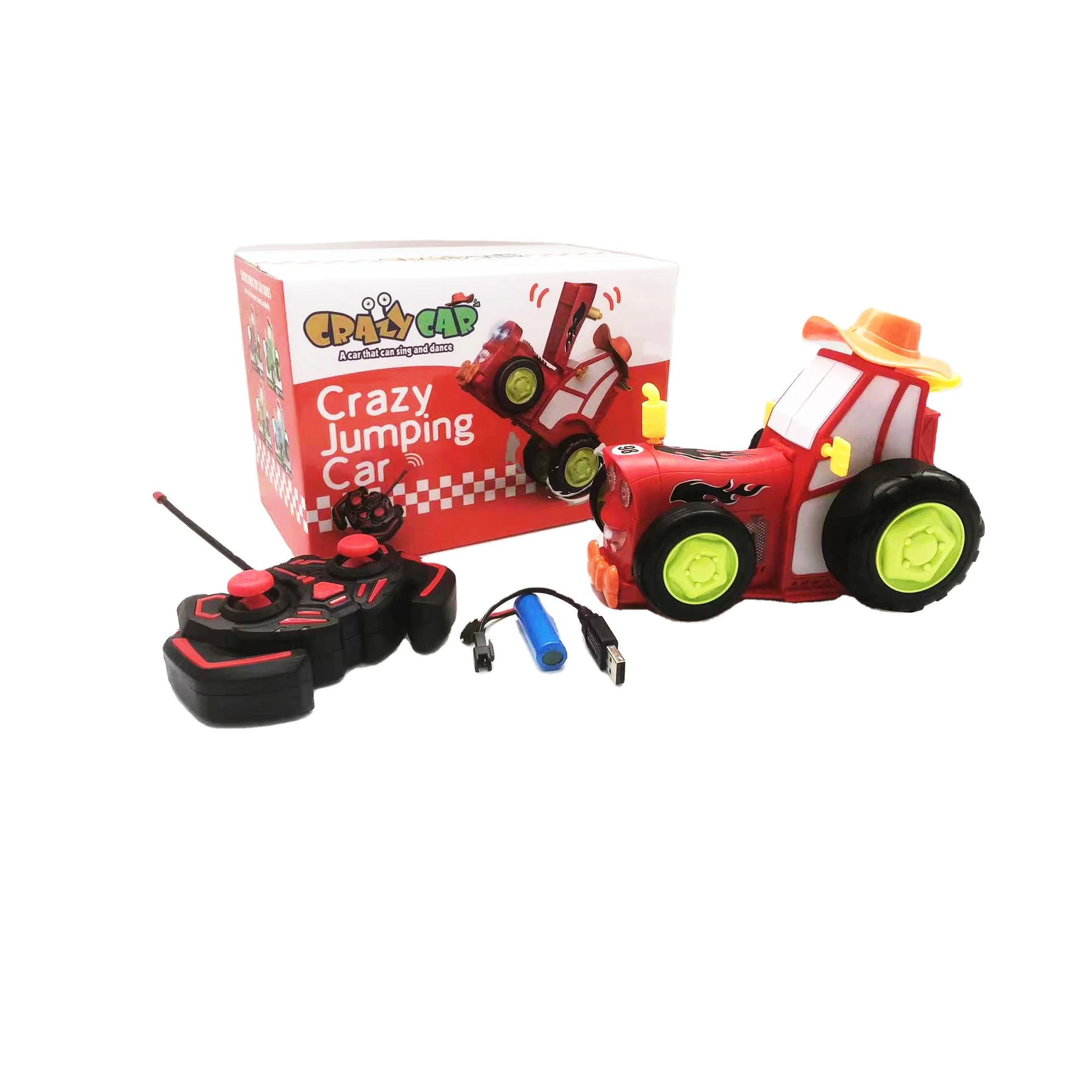 Hot 49Mhz Remote Control Crazy Stunting Car Kids RC Dancing Car Toy Light and Music