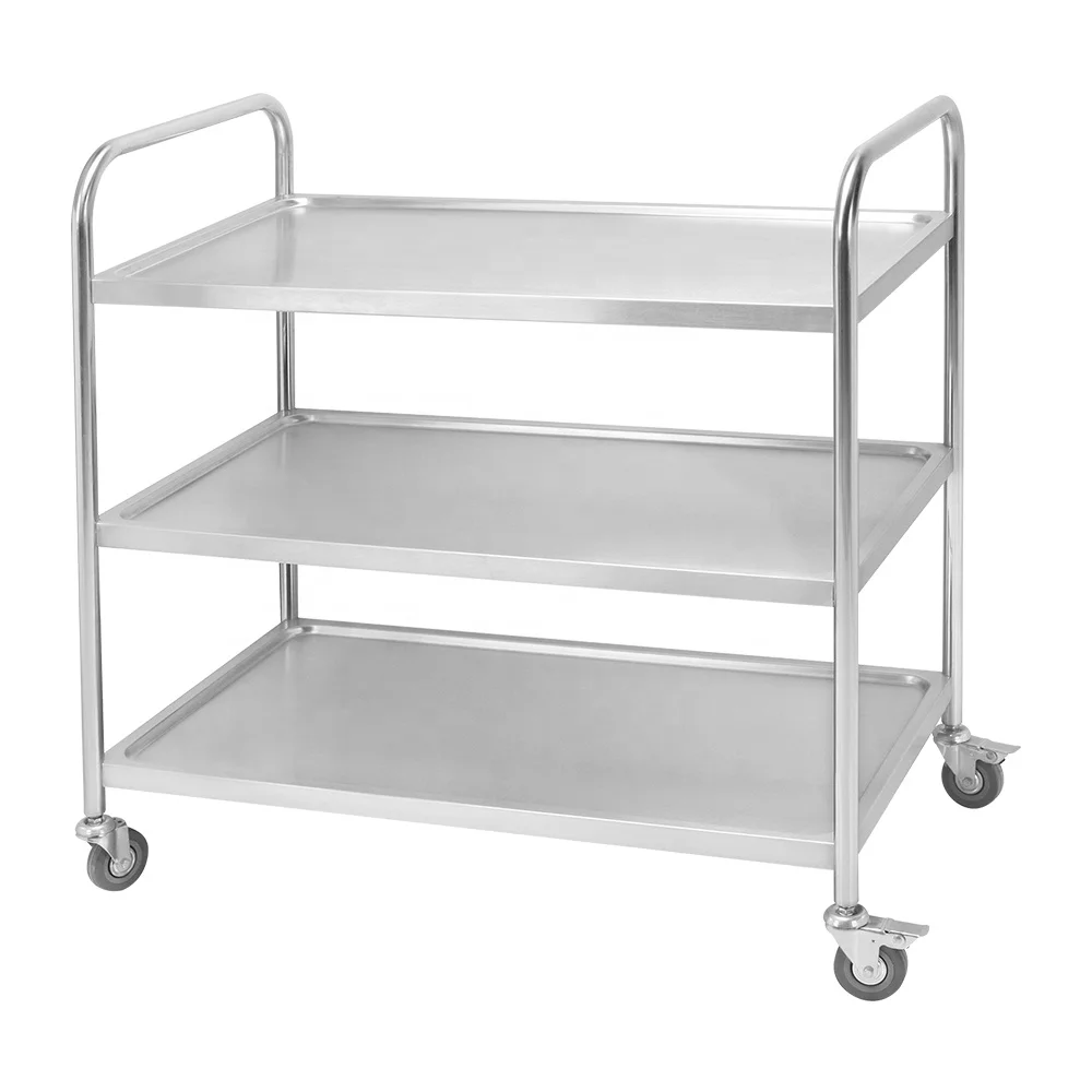 Good quality hotel restaurant stainless steel cart trolley for serving food
