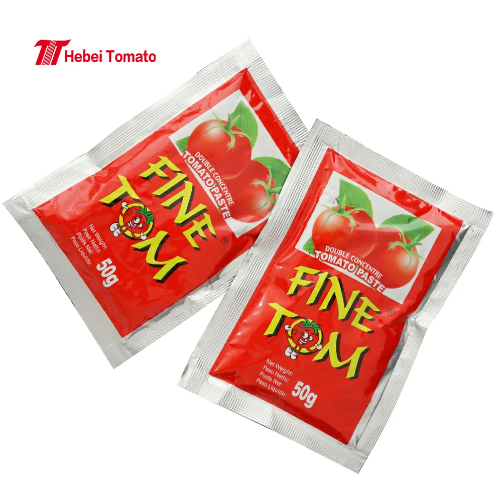 Sachet tomato flat sachet tomato paste with 50g 56g 70g sizes