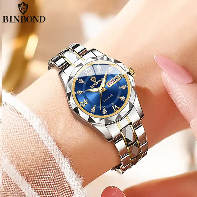 BINBONG Women Waterproof Luminous Date Stainless Stain Wristwatch Luxury Fashion Ladies Quartz Watch Relogio Masculino For Lady