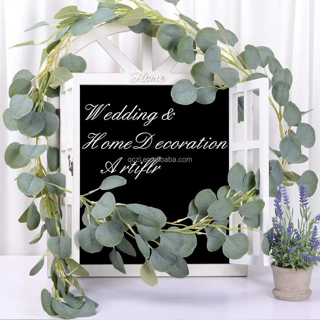 Party Decoration Eucalyptus Leaf Simulation Vine wedding Wall Decoration Plant Willow Leaf with Fruit Simulation Wreath