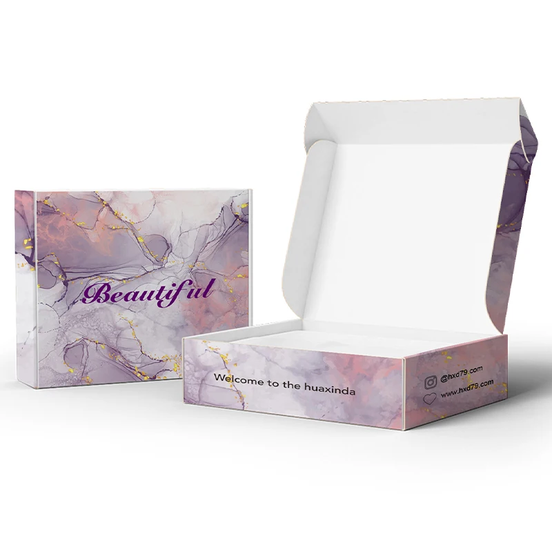 HXD Custom Biodegradable Eco Friendly Shipping For Shoes Clothing Velvet Inside Packaging Mailer Box