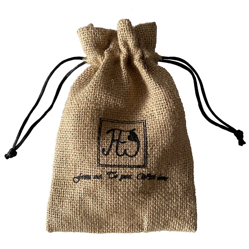Eco-Friendly Burlap Cosmetics Bags Jute Hessian Drawstring Sack For Packaging Makeup