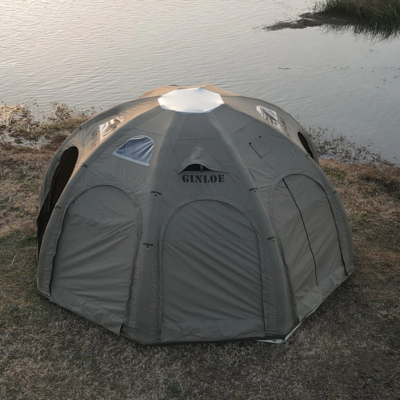 GINLOE inflatable air tent air beam polyester nylon tent inflatable camping outdoor for 8 person air tent co