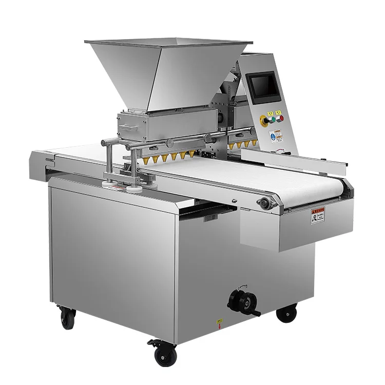 High Capacity Cakes Manufacturing JAHWA BM-CA400 Automatic  Egg Yolk Filled Cup cake Making Machine cream filling machine