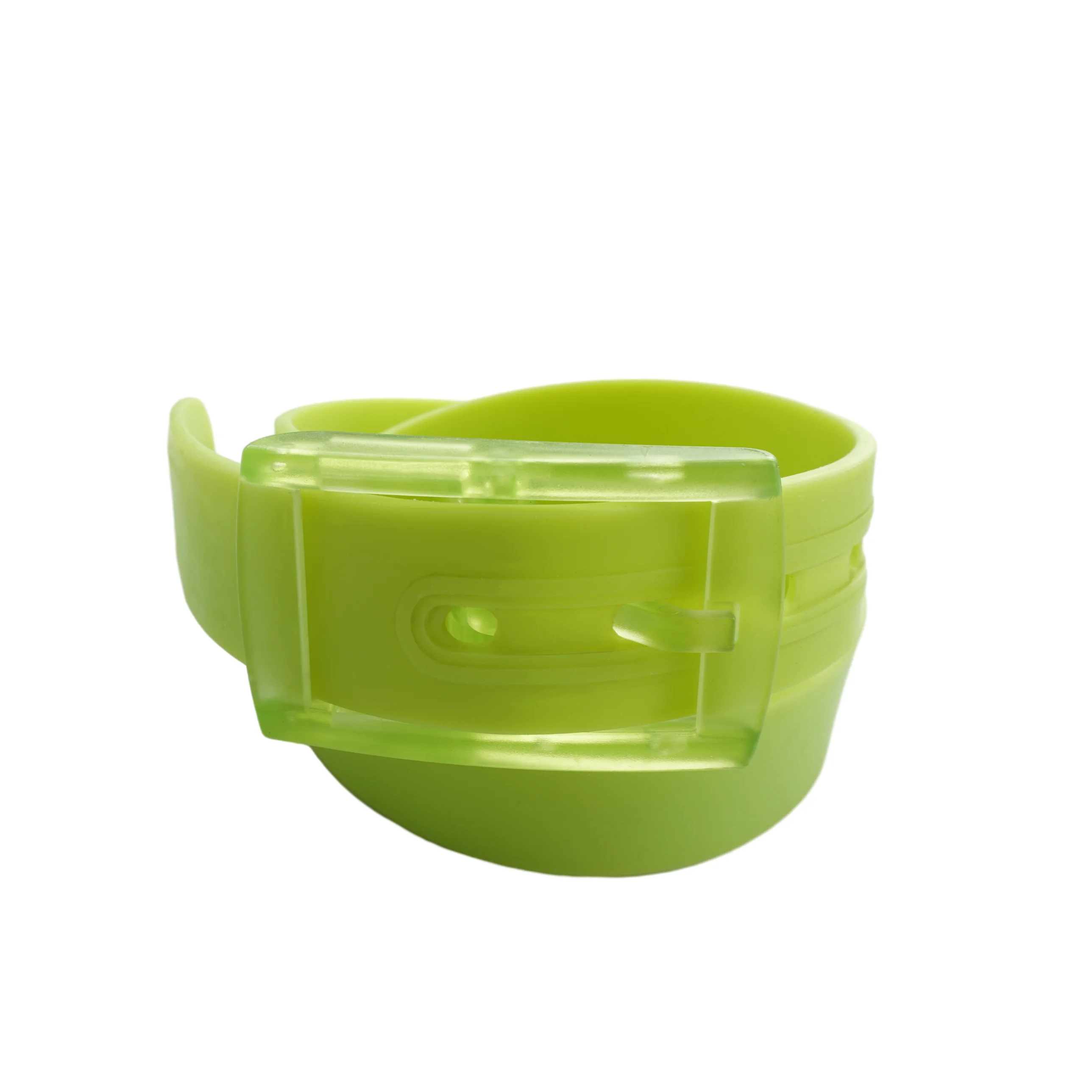 Индивидуальные светло-зеленые уплотненные силиконовые ремни повседневные спортивные унисекс модные резиновые ремни с пластиковой пряжкой