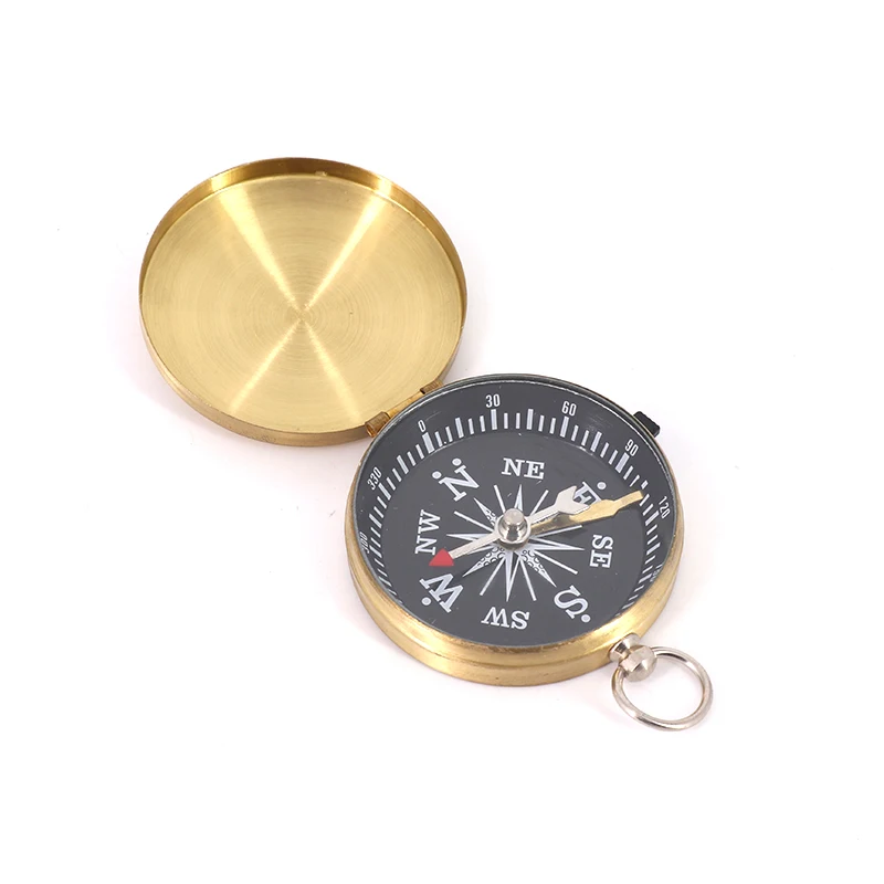 Brujula Compas Portable Metal Waterproof Luminous Compass Flip-Open Pocket Watch Compass for Outdoor Camping Hiking Navigation