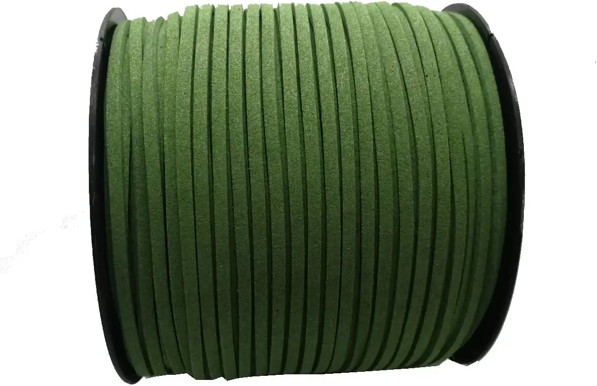 100 Yards 2.6mm Suede Leather Cords Flat Faux Suede Cord String Thread Velvet Cord for Necklace, Bracelet, Beading , DIY Crafts