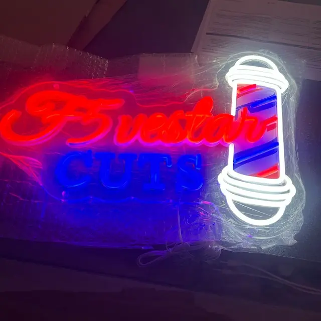 Neon Sign Custom Business Decor Barber Shop Sign Wall Decor  hairdressing salon led sign Personalized Gifts Open Shop
