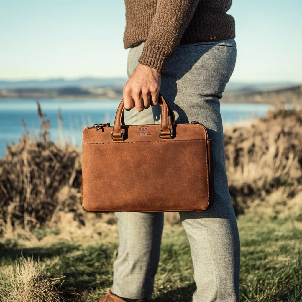 Genuine Leather Briefcase Men Large Capacity Laptop Bag High Quality Messenger Bags for Business