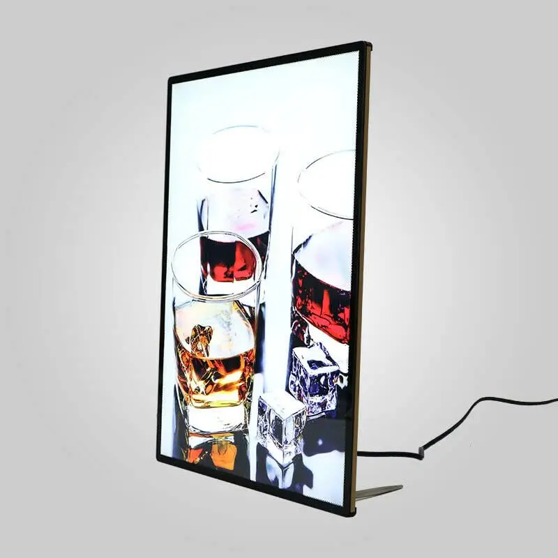 A1-A4 LED Backlit Movie Poster Frame with Poster Bright Light Box Frame and Display Sign Holder for Ads, Flyers, and Restaurant