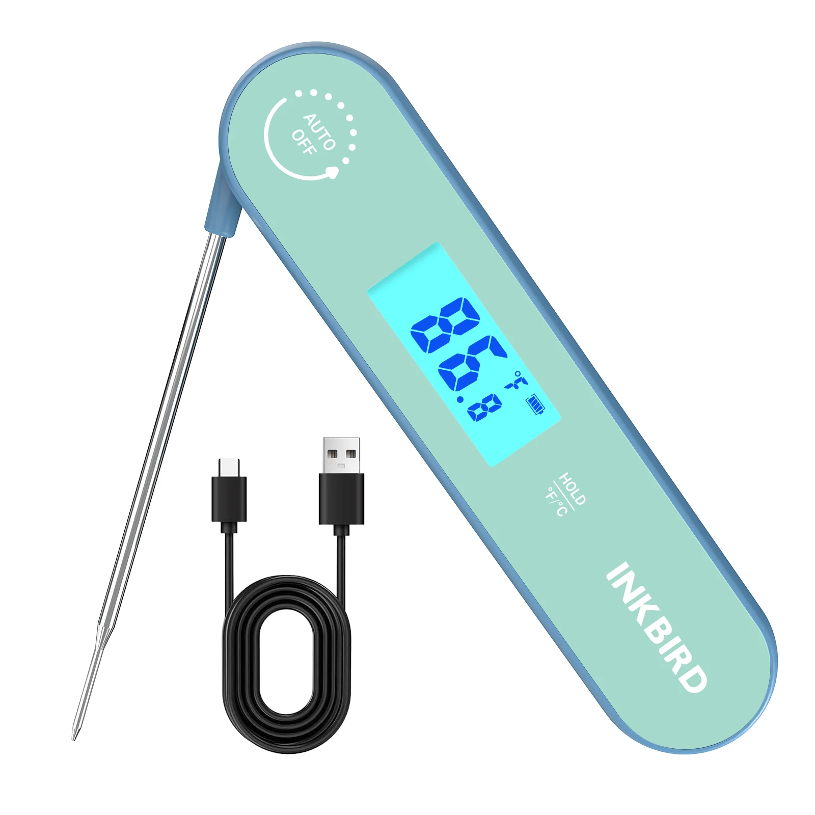 INKBIRD IHT-1K 1 sec Instant Read Food Thermometer,Ideal for Use in Everyday Cooking, Deep Frying, Grilling, BBQ