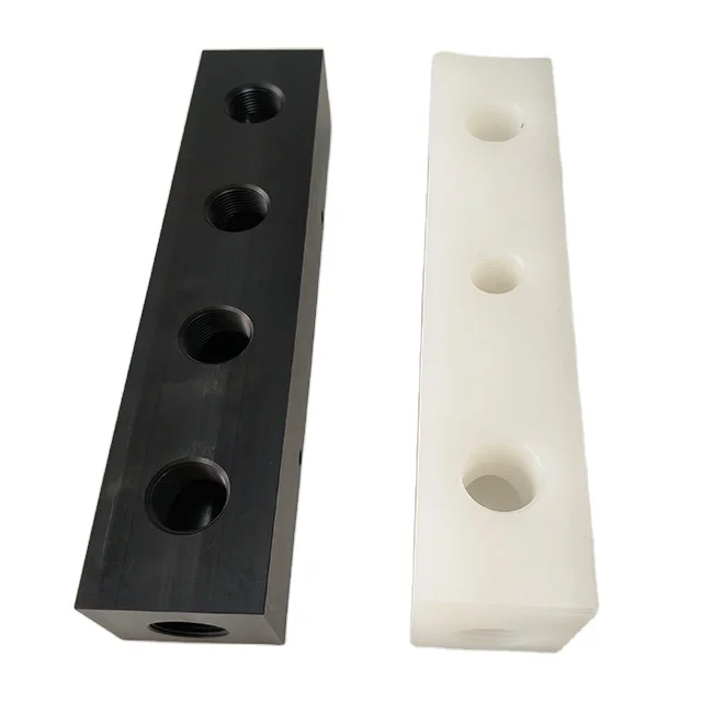 Custom 4 Way Manifold  G1/2 Supply Port G3/4 Output Port Wash System Manifold Fitting UHMWPE Delrin Polypropylene Manifold Block