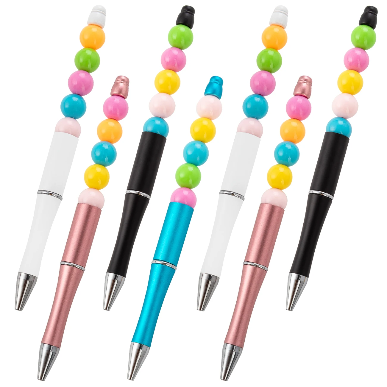Hostess Gifts jewelry Beads decorated Ball Pens Stock Kawaii Water drop top metal  blanks  DIY Beaded Pen
