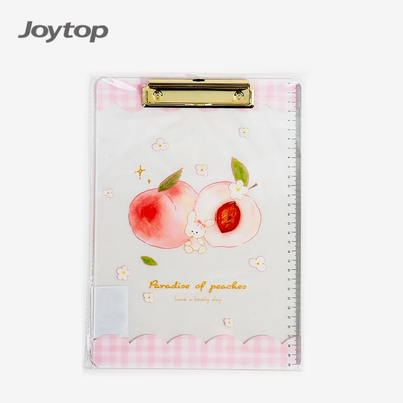 Joytop 3004 оптовая продажа персиковый прозрачный держатель для хранения мультяшный металлический зажим акриловая шина