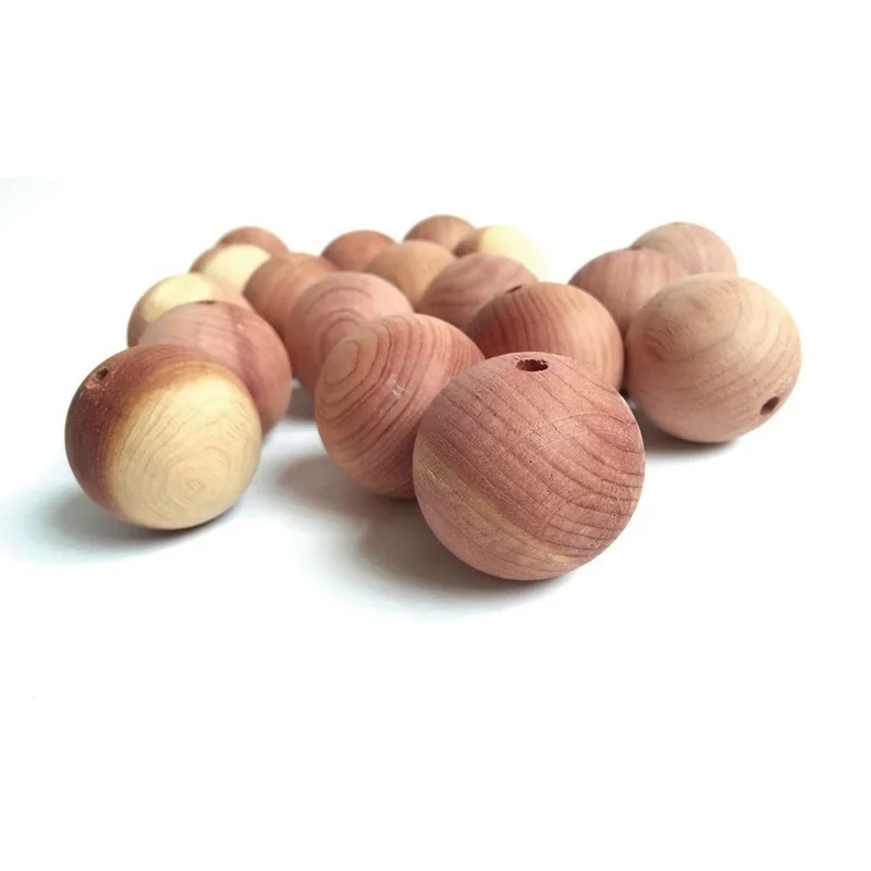 Cedar Wood Ball with hole Anti Moth Wooden Blocks Rings Cedar Wood Plank Cubes For Clothes Storage