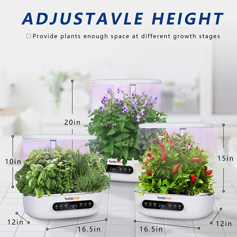 Smart Garden Planter With Led Grow Light Indoor Hydroponic Growing System 24w Garden Light Smart Flower Pots